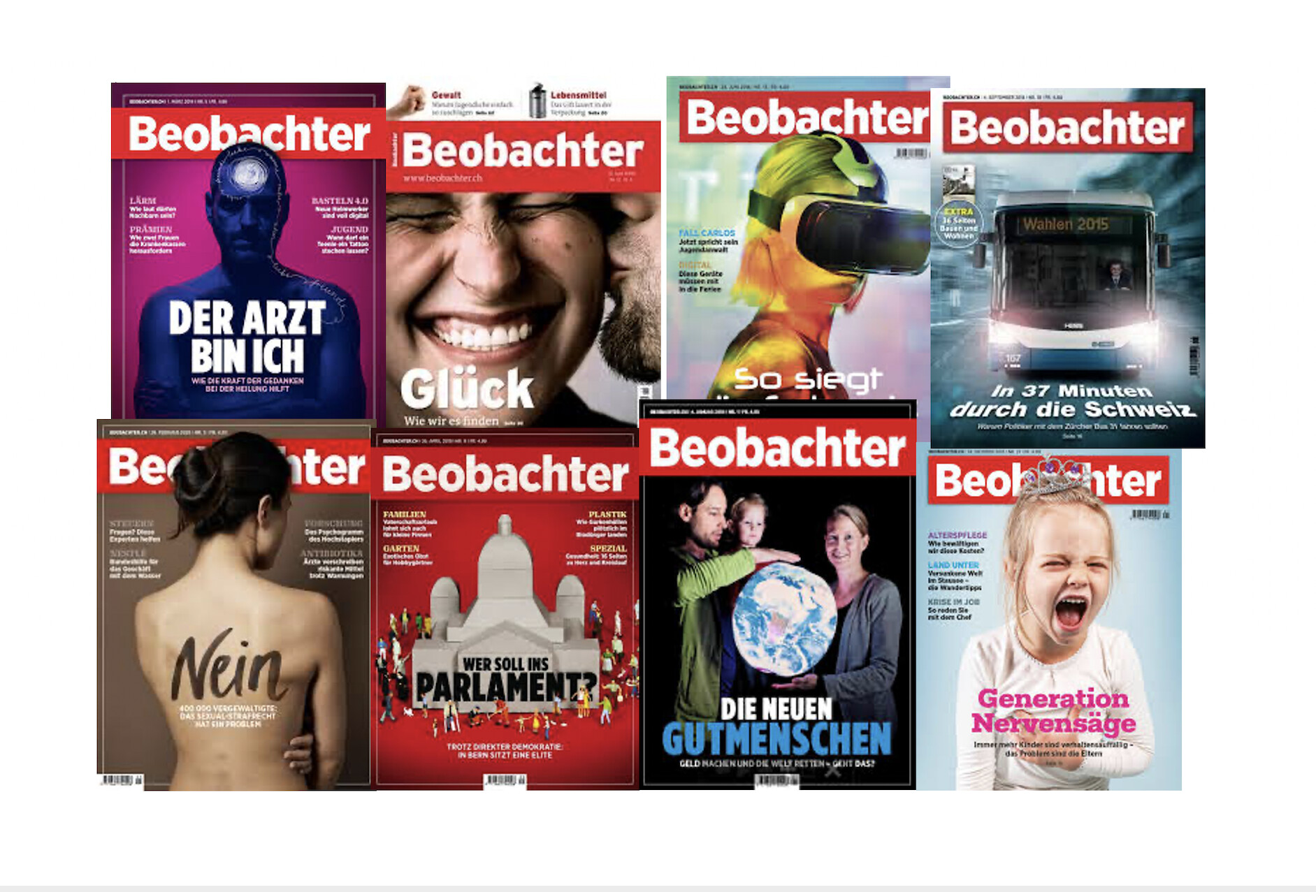 Zusammenstellung Beobachter-Titelseiten